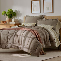 Classic Cool Cotton Percale Comforter - Mocha, King/Cal King