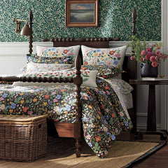 Strawberry Fields Classic Cool Cotton Percale Duvet Cover - Black Multi, Twin/Twin XL