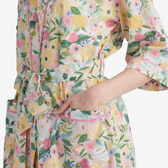 Printed Voile Women's Kimono Robe - Garden Party, M/L