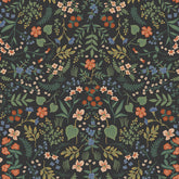 Wildwood Traditional Wallpaper - Black Multi, Swatch