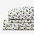 Suhana  Garment Washed Cotton Percale Bed Sheet Set - Yellow, Full