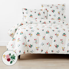 Ditsy Dahlia Classic Cool Cotton Percale Comforter - White Multi, Twin/Twin XL