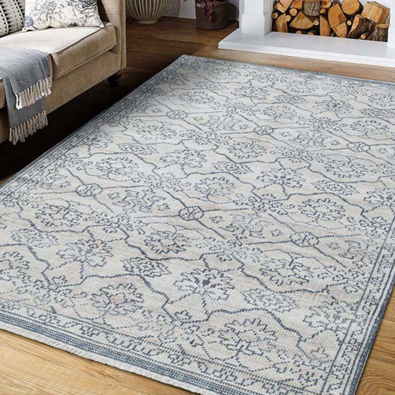 Hand Knotted Performance Rug - Ivory/Slate Blue, 3' x 5'