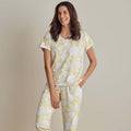 Printed Pima Cotton Women's Jogger Pants Pajama Set - Avignon, M