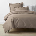 Classic Cool Cotton Percale Bed Duvet Cover - Mocha, Full/Queen
