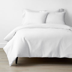 T-Shirt Soft Jersey Knit Duvet Cover Set - White, Full/Queen