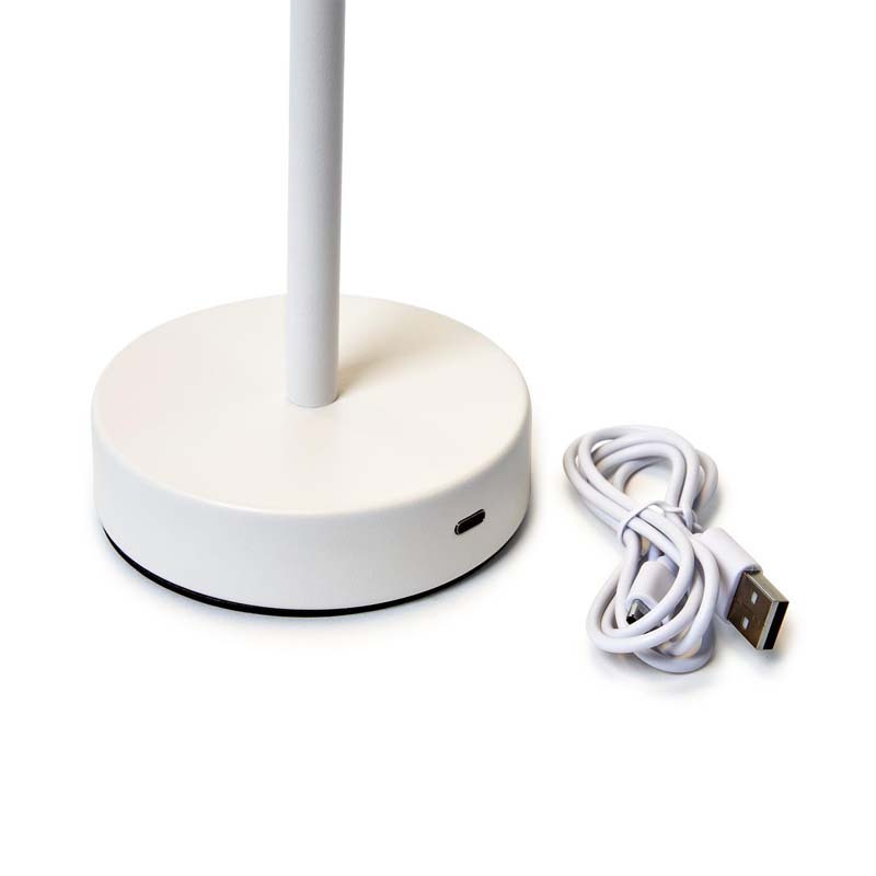 Scallop Cordless LED Table Lamp - White