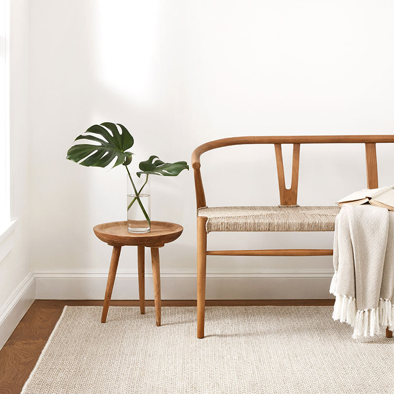 Honeycomb Handwoven Wool Rug -  Natural, 8' x 10'