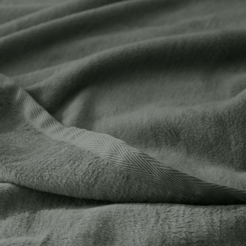 Cotton/Acrylic Fleece Blanket - Olive, Full/Queen