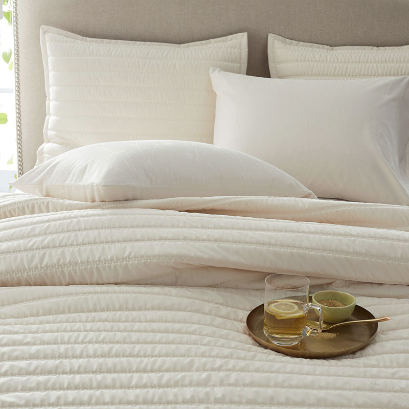 Premium Smooth Wrinkle-Free Sateen Quilted Sham - Ivory, Standard