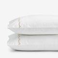 Scallop Embroidered Premium Cool Egyptian Percale Pillowcase Set - Tan, King