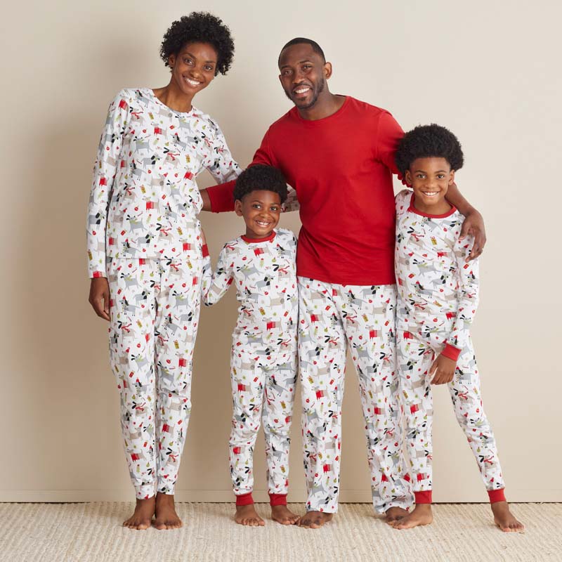 Family Printed Peruvian Cotton Men's Pajama Set - Holiday Paws, XXL