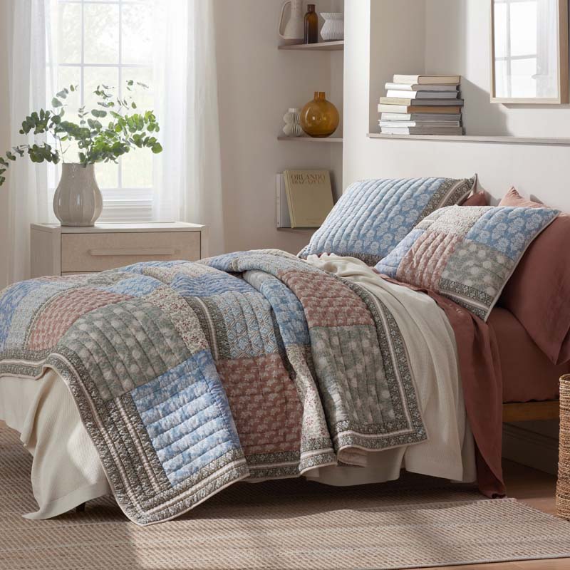 Anvitha Patchwork Quilted Sham - Multi, Euro