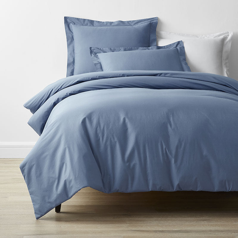 Classic Cool Cotton Percale Bed Duvet Cover - Slate Blue, Twin/Twin XL