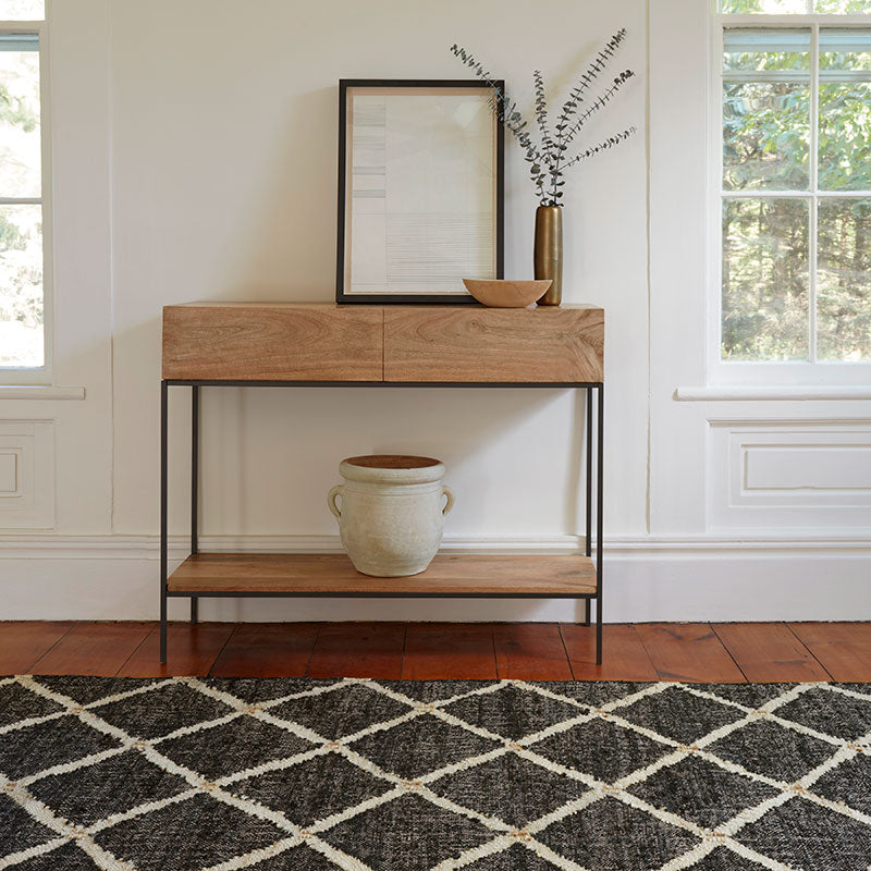 Kali Handwoven Jute Rug - Black, 2' x 3'