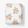 Blossoms and Stripes Classic Cool Cotton Percale Fitted Bed Sheet - Petal Charm, Full