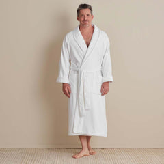 Velour Terry Unisex Robe - White, M
