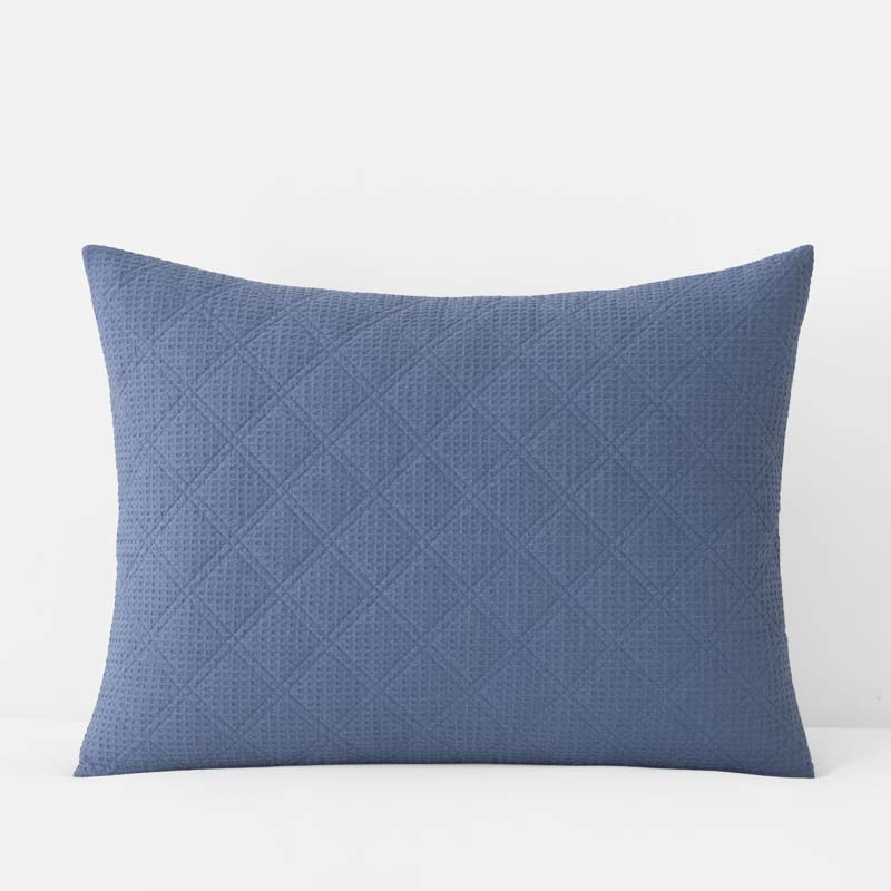 Waffle Quilted Sham - Denim Blue, Standard