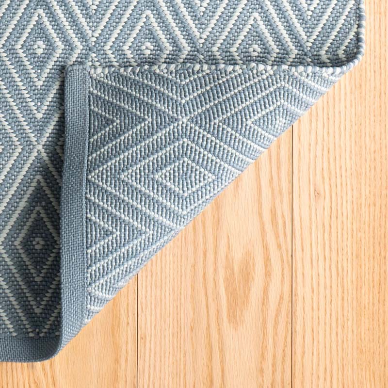 Diamond Handwoven Indoor/Outdoor Rug - Slate Blue, 2' 6" x 8' Runner
