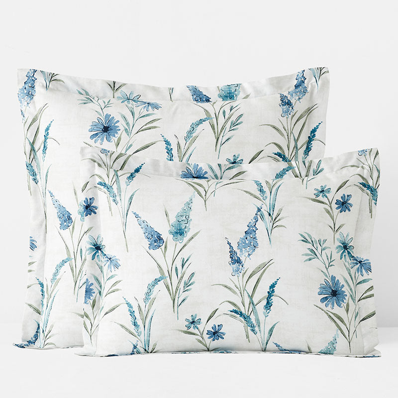 Nature's Vine Classic Smooth Sateen Sham - White Multi, Euro