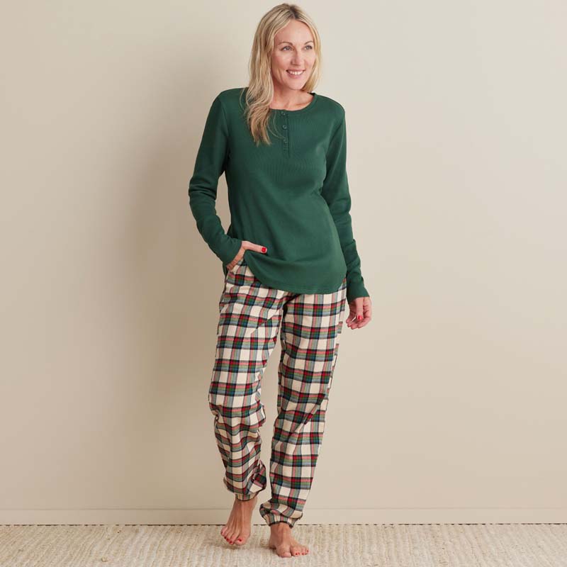 Family Flannel Women's Jogger Pants Pajama Set - Idyllwild, XXXL