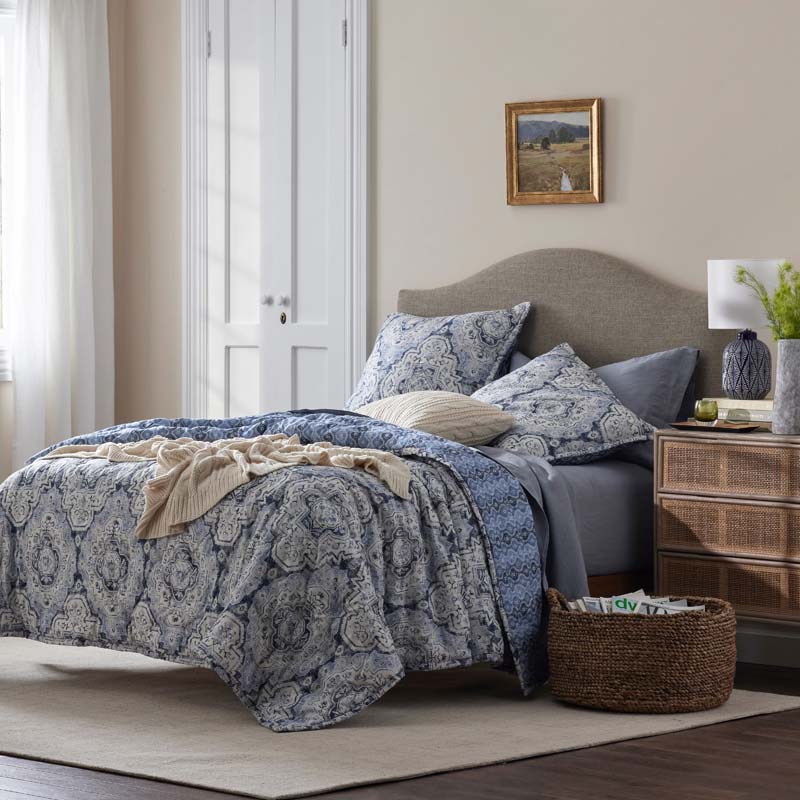 Royal Mirage Reversible Quilted Sham - Blue, Standard