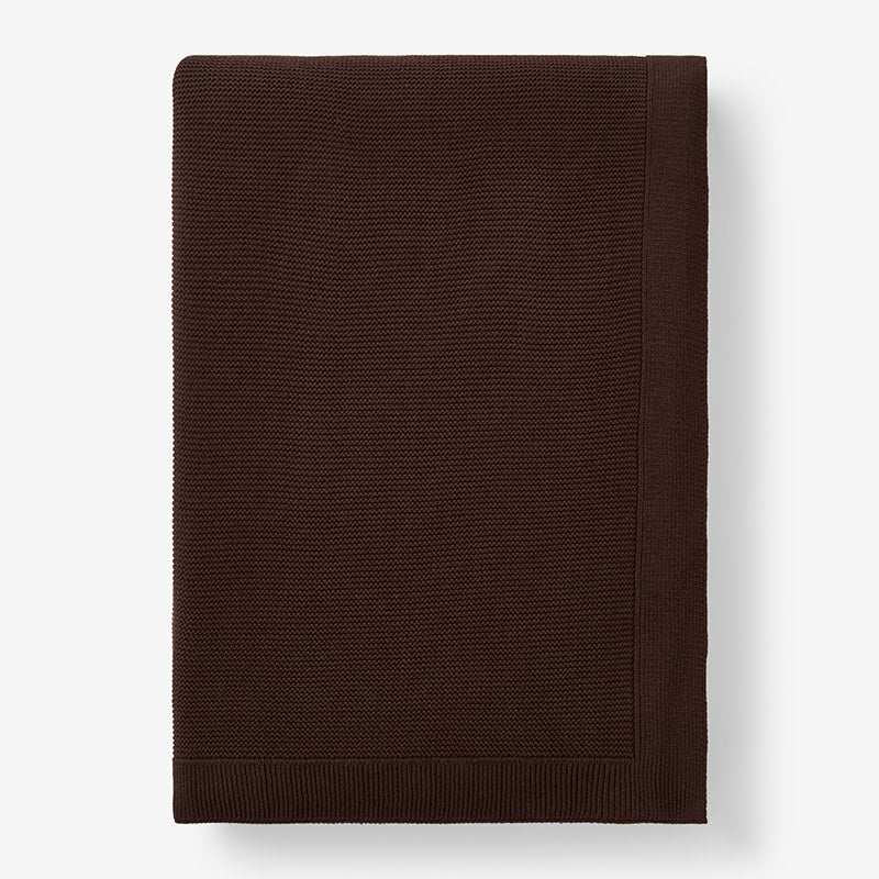 Classic All Season Breathable Cotton Knit Blanket - Brown, Twin/Twin XL