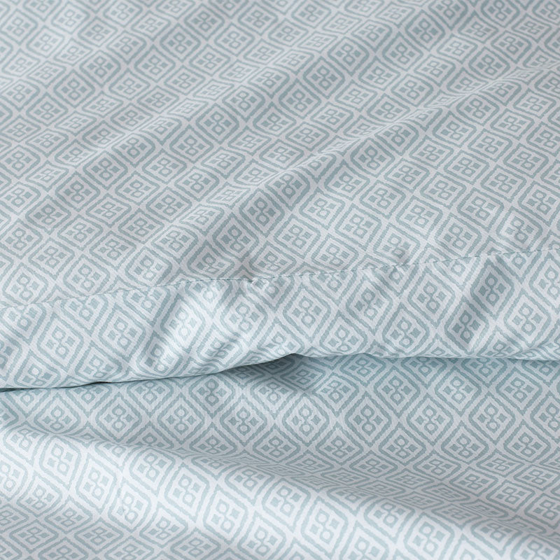 Clemencia Classic Cool Cotton Percale Sham - Geo Pale Blue, Euro