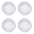 Faux Bamboo Border Melamine Dinner Plates, Set of 4 - Light Blue