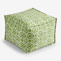 Indoor/Outdoor Pouf - Textured Fretwork Leaf Green, Medium