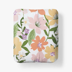 Whimsy Garden Classic Cool Cotton Percale Fitted Bed Sheet - Multi, Full