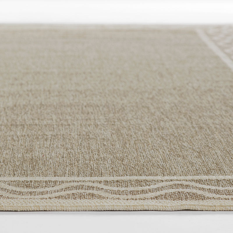 Wave Border Outdoor Rug -  Gray, 2' x 3'