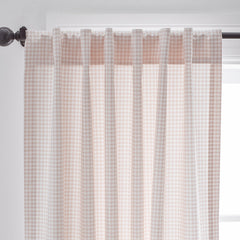 Ditsy Gingham Classic Cool Organic Cotton Percale Window Curtain - Pink, 44" x 84"