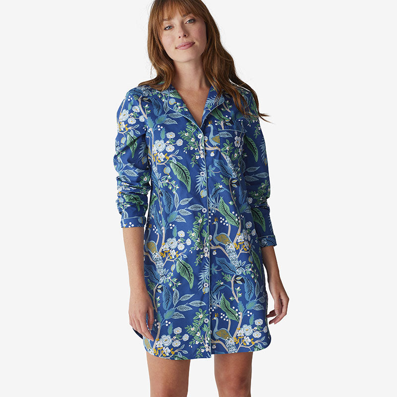 Poplin Women's Nightshirt - Peacock, L