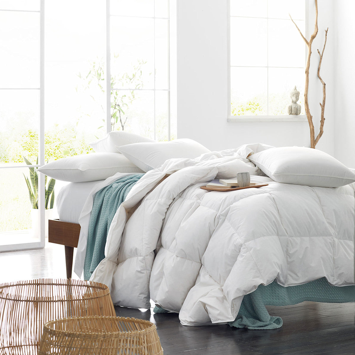 Premium Organic Cotton, Down Light Warmth Comforter - White, Full