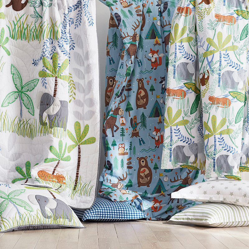 Jungle Quilt - White, Twin