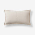 Linen Decorative Lumbar Pillow Cover - Sand, 12 in. x 21 in.