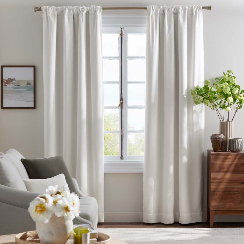 Velvet Blackout Window Curtain - Cream, 63 in.