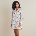 Printed Poplin Women's Nightshirt - Kittie Party, XL