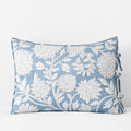 Feliciana Chrysanthemum Reversible Quilted Sham - Blue, King