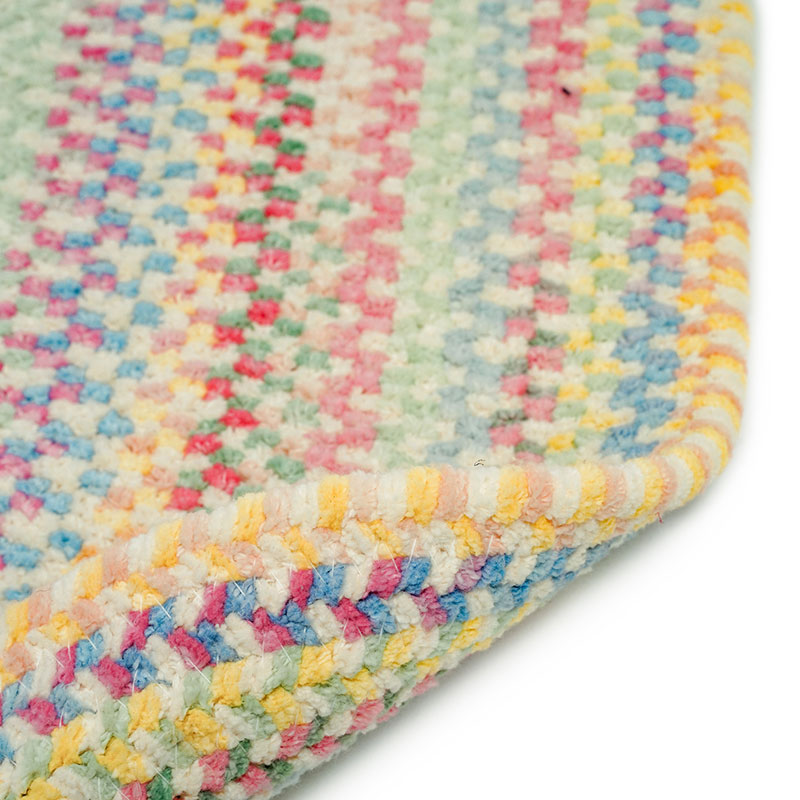 Garden Stripe Reversible Braided Cotton Rug - Multi, 4' x 6' Oval