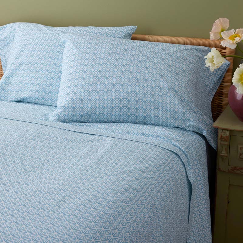 Idril Classic Cool Cotton Percale Bed Sheet Set - Geo, Twin