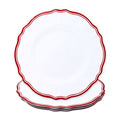 Maison Melamine Dinner Plates, Set of 4 - White/Red