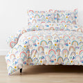 Magical Rainbows Classic Cool Organic Cotton Percale Comforter Set - White Multi, Twin/Twin XL