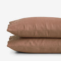Premium Breathable Washed Linen Solid Pillowcase Set - Terracotta, Standard