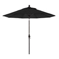 Round Outdoor Patio Umbrella, Fiberglass with Twist Tilt - Bronze Finish, Black, 9'