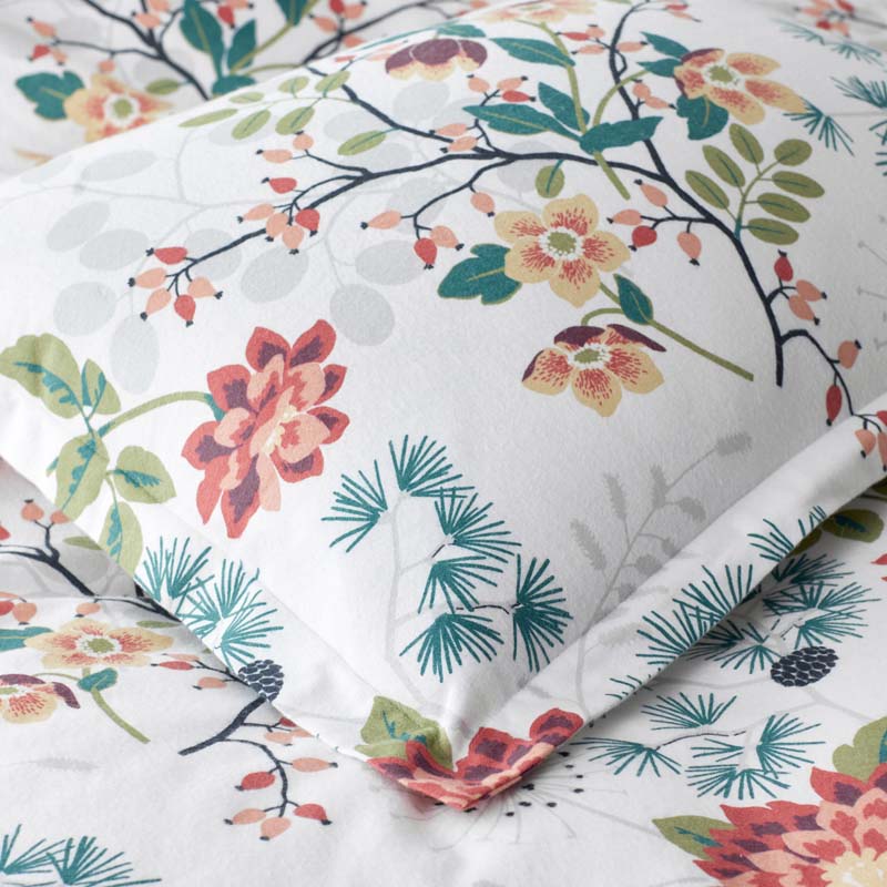 Holiday Print Classic Ultra-Cozy Cotton Velvet Flannel Duvet Cover - Vintage Blooms, Full