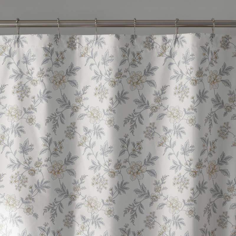 Whispering Garden Premium Smooth Wrinkle-Free Sateen Shower Curtain - Gray Multi
