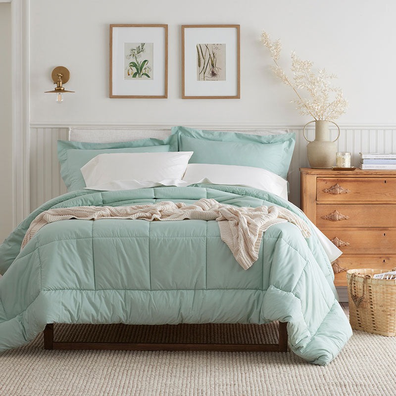 Classic Cool Cotton Percale Comforter - Sea Mist, Twin/Twin XL