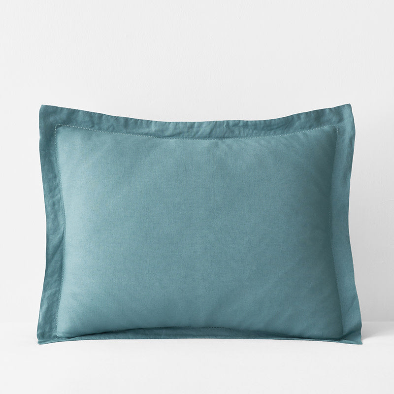 Premium Breathable Relaxed Linen Sham - Teal, King